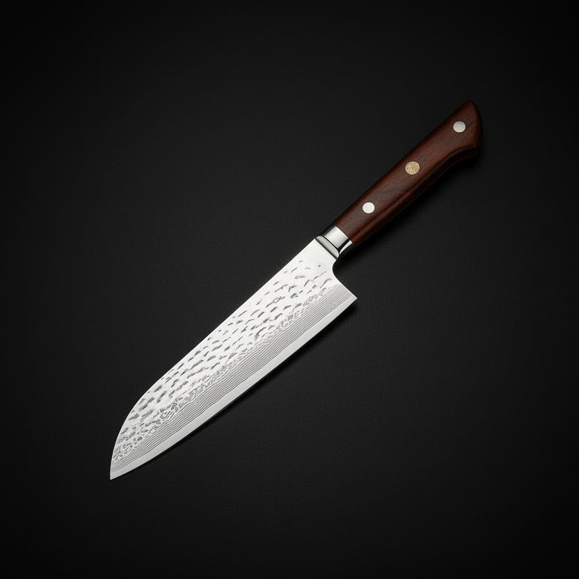 Couteau Japonais Santoku Shimoza | Couteau de Cuisine Japonais Polyvalent | Kensei Kaizen™