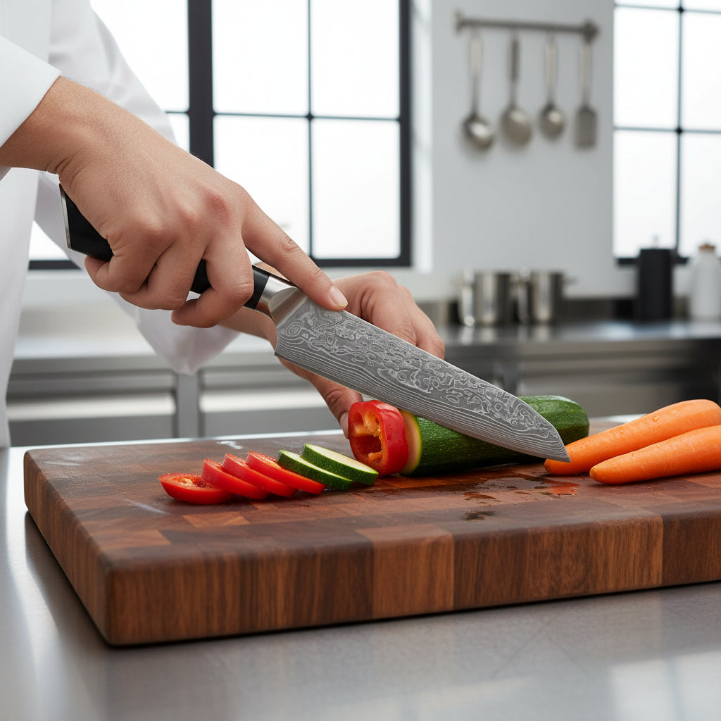 Couteau Japonais Santoku Yoko | Couteau de Cuisine Japonais Polyvalent | Kensei