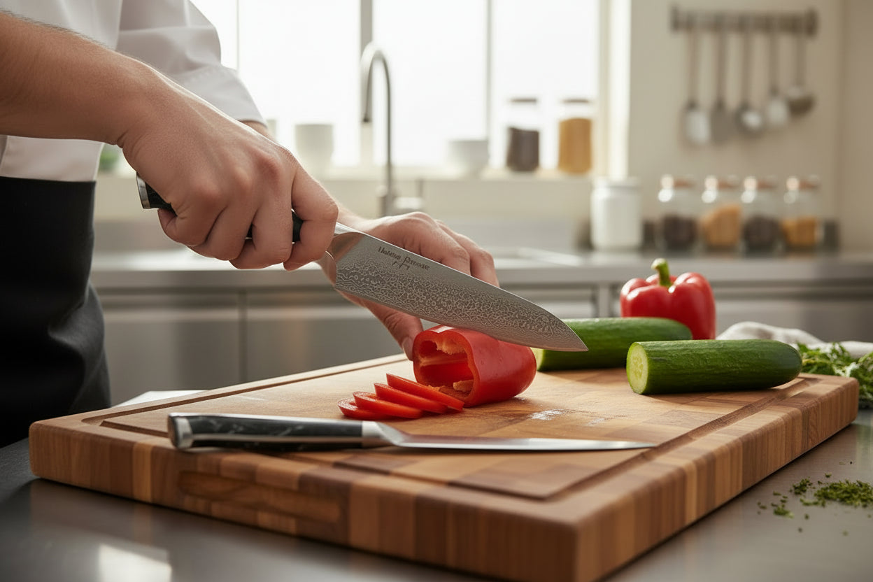 Set de 4 Couteaux Japonais Nagoya | Couteaux de Cuisine Japonais Damas | Collection Premium