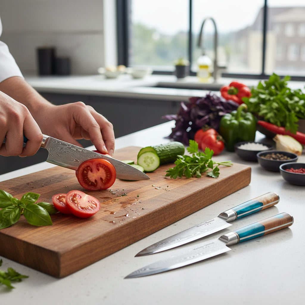 Set de 4 Couteaux Japonais Niigata | Couteaux de Cuisine Japonais Damas | Collection Premium