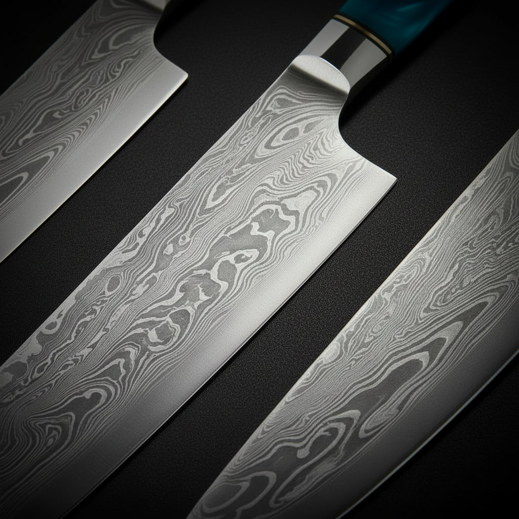 Set de 4 Couteaux Japonais Niigata | Couteaux de Cuisine Japonais Damas | Collection Premium