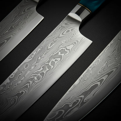 Set de 4 Couteaux Japonais Niigata | Couteaux de Cuisine Japonais Damas | Collection Premium