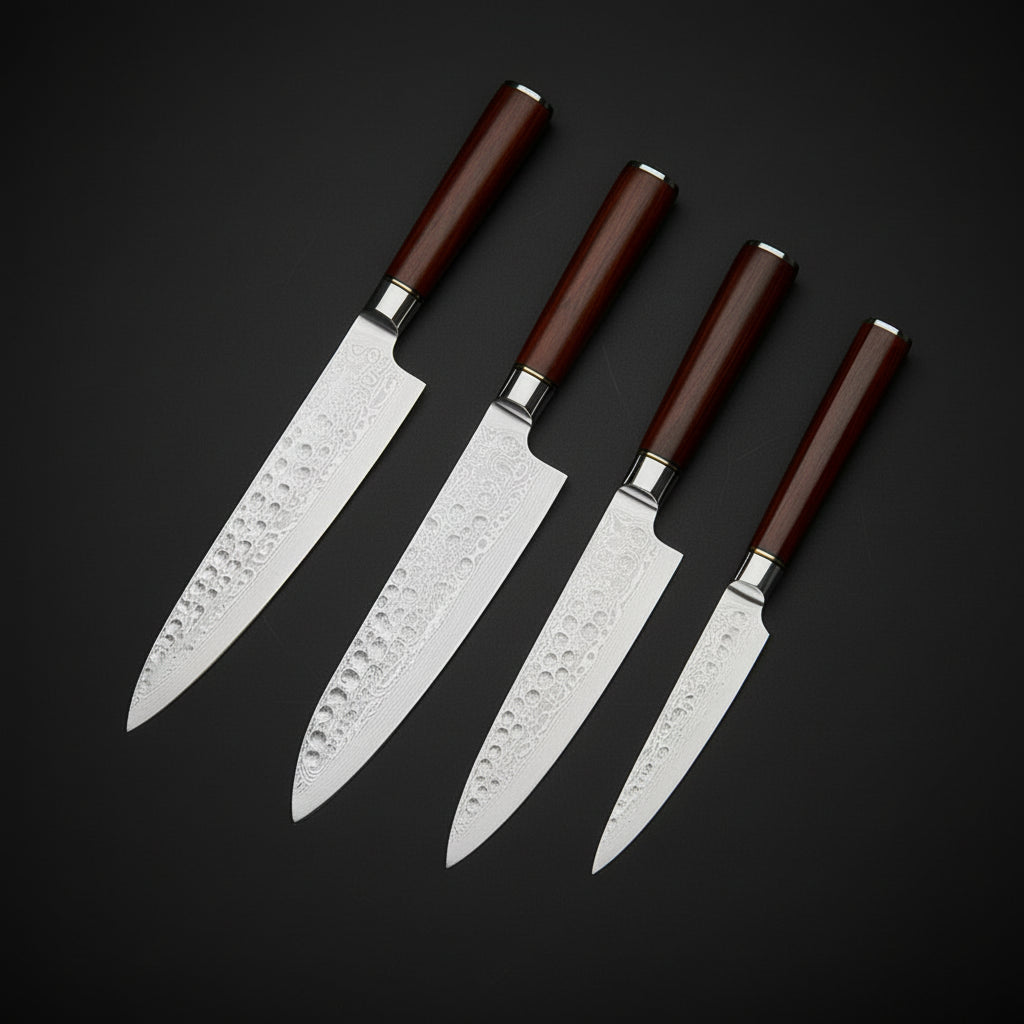 Set de 4 Couteaux Japonais Sakoma | Couteaux de Cuisine Japonais Premium | Kensei Kaizen