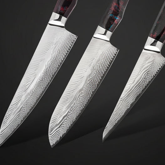 Set de 3 Couteaux Japonais Akita | Couteaux de Cuisine Japonais Premium | Kensei Kaizen