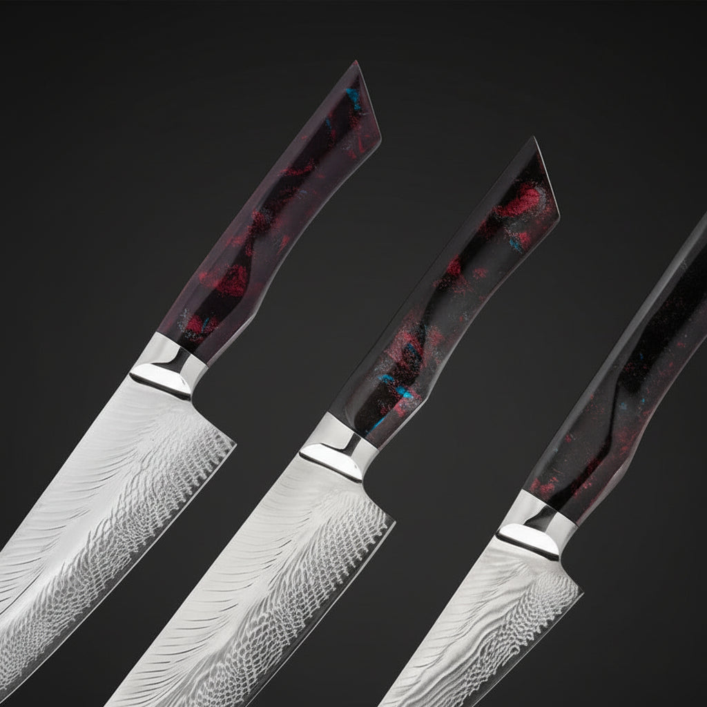 Set de 3 Couteaux Japonais Akita | Couteaux de Cuisine Japonais Premium | Kensei Kaizen