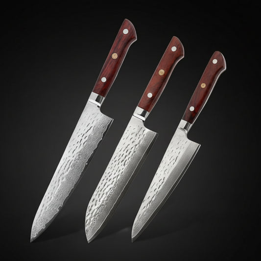 Set de 3 Couteaux Japonais Shimoza | Couteaux de Cuisine Japonais Premium | Kensei Kaizen