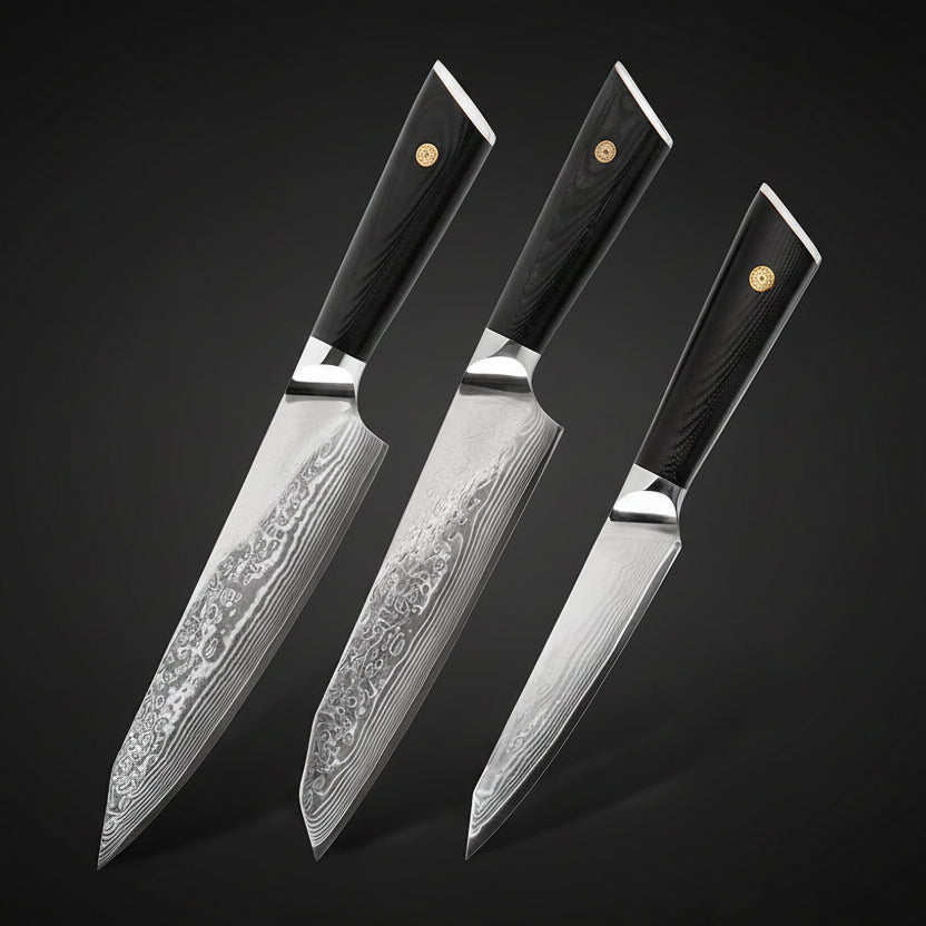 Set de 3 Couteaux Japonais Yoko | Couteaux de Cuisine Japonais Premium | Kensei Kaizen
