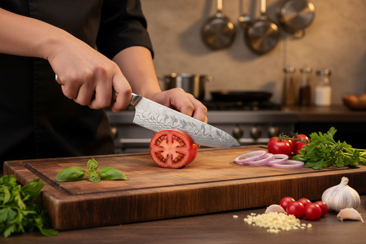 Set Couteaux Japonais Chef & Utilitaire Miyazaki | Couteaux de Cuisine Japonais | Kensei Kaizen