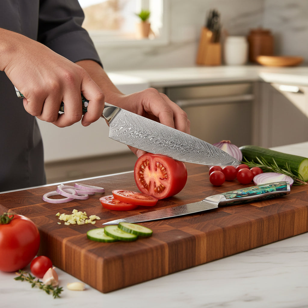 Couteau Japonais de Chef Shimoza | Couteau de Cuisine Japonais Haut de Gamme | Kensei Kaizen