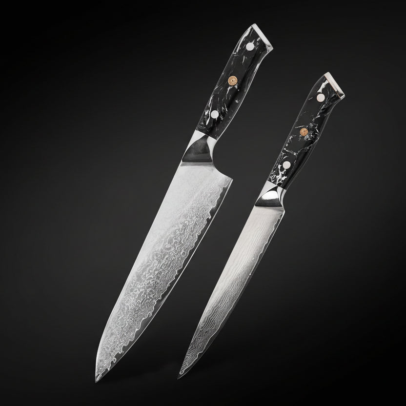 Set Couteaux Japonais Chef & Utilitaire Nagoya | Couteaux de Cuisine Japonais | Kensei Kaizen