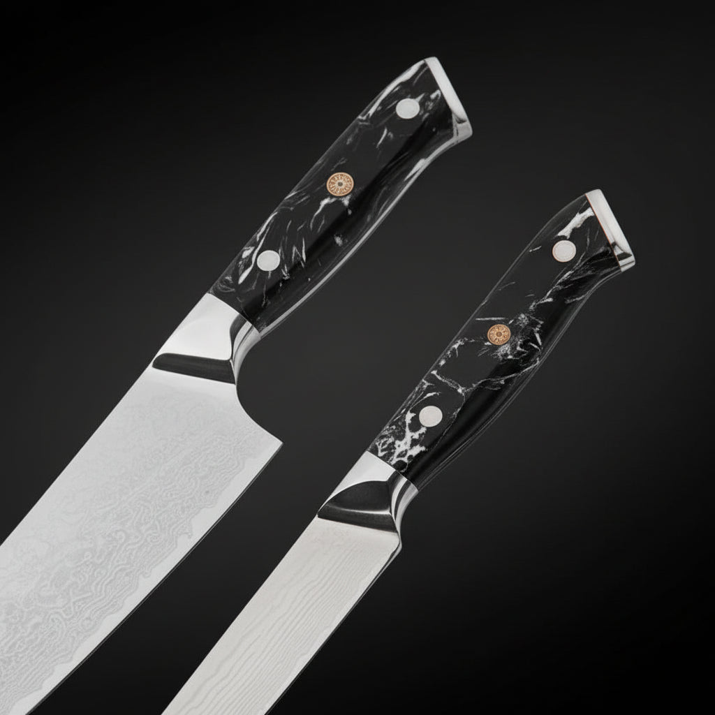 Set Couteaux Japonais Chef & Utilitaire Nagoya | Couteaux de Cuisine Japonais | Kensei Kaizen