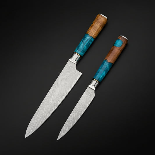 Set Couteaux Japonais Chef & Utilitaire Niigata | Couteaux de Cuisine Japonais | Kensei Kaizen™