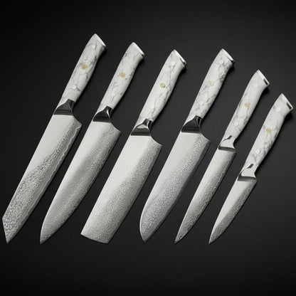 Set de 6 couteaux japonais - Collection AkashiSet de 6 Couteaux Japonais Akashi | Couteaux de Cuisine Japonais Premium | Kensei Kaizen™