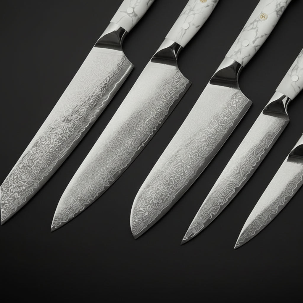 Set de 5 Couteaux Japonais Akashi | Couteaux de Cuisine Japonais Premium | Kensei Kaizen™