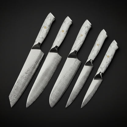 Set de 5 Couteaux Japonais Akashi | Couteaux de Cuisine Japonais Premium | Kensei Kaizen™