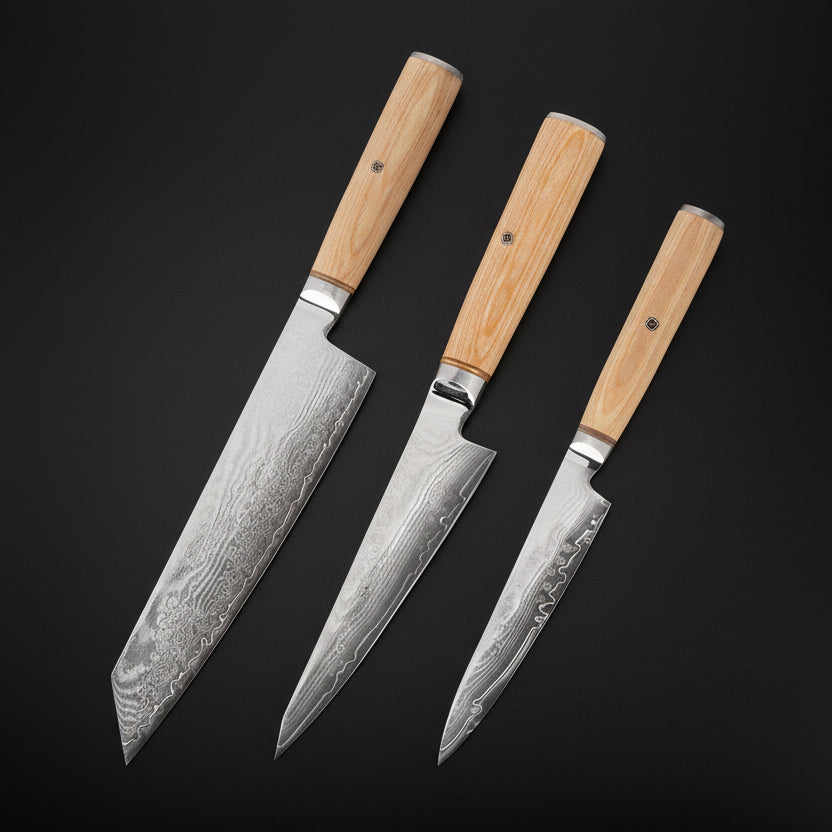 Set de 3 Couteaux Japonais Matsu | Couteaux de Cuisine Japonais Premium | Kensei Kaizen™