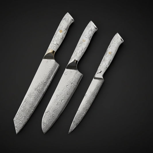 Set de 3 Couteaux Japonais Akashi | Couteaux de Cuisine Japonais Premium | Kensei Kaizen™