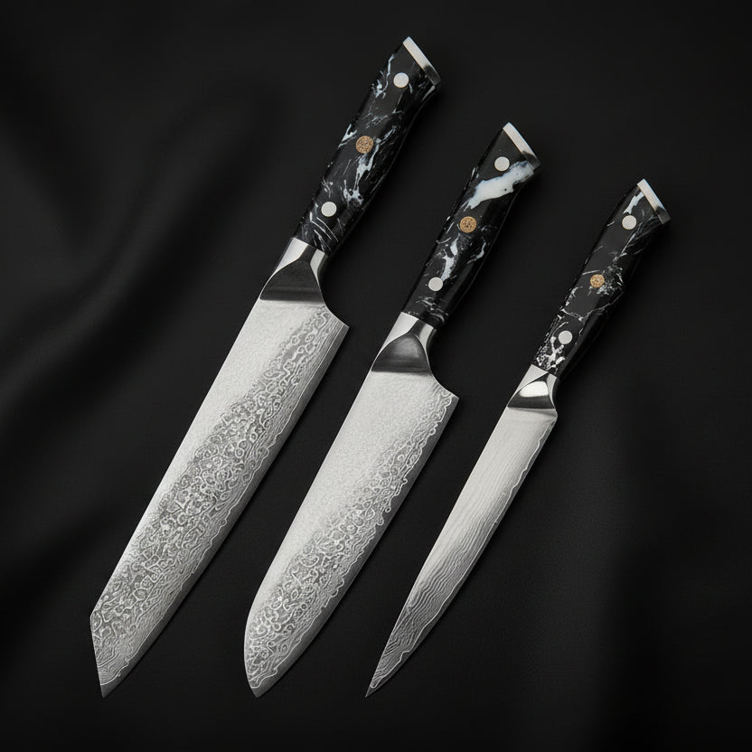 Set de 3 Couteaux Japonais Nagoya | Couteaux de Cuisine Japonais Premium | Kensei Kaizen