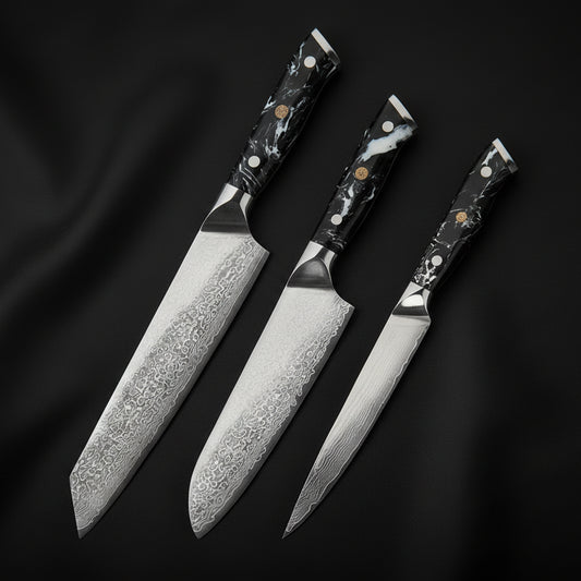 Set de 3 Couteaux Japonais Nagoya | Couteaux de Cuisine Japonais Premium | Kensei Kaizen