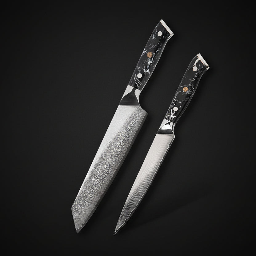 Set Couteaux Japonais Kiritsuke & Utilitaire Nagoya | Couteaux de Cuisine Japonais | Kensei Kaizen™