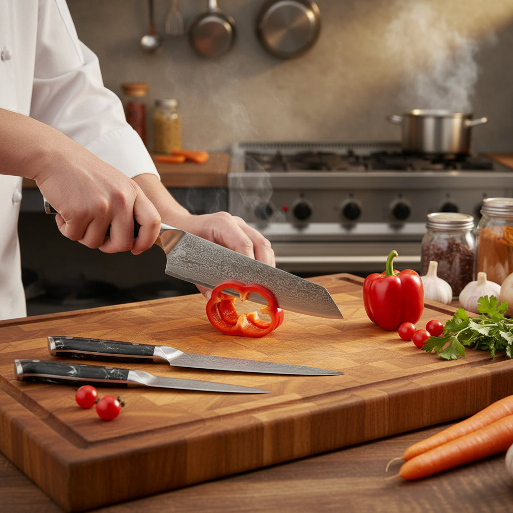 Set de 3 Couteaux Japonais Nagoya | Couteaux de Cuisine Japonais Polyvalents | Kensei Kaizen™