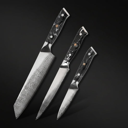 Set de 3 Couteaux Japonais Nagoya | Couteaux de Cuisine Japonais Polyvalents | Kensei Kaizen™