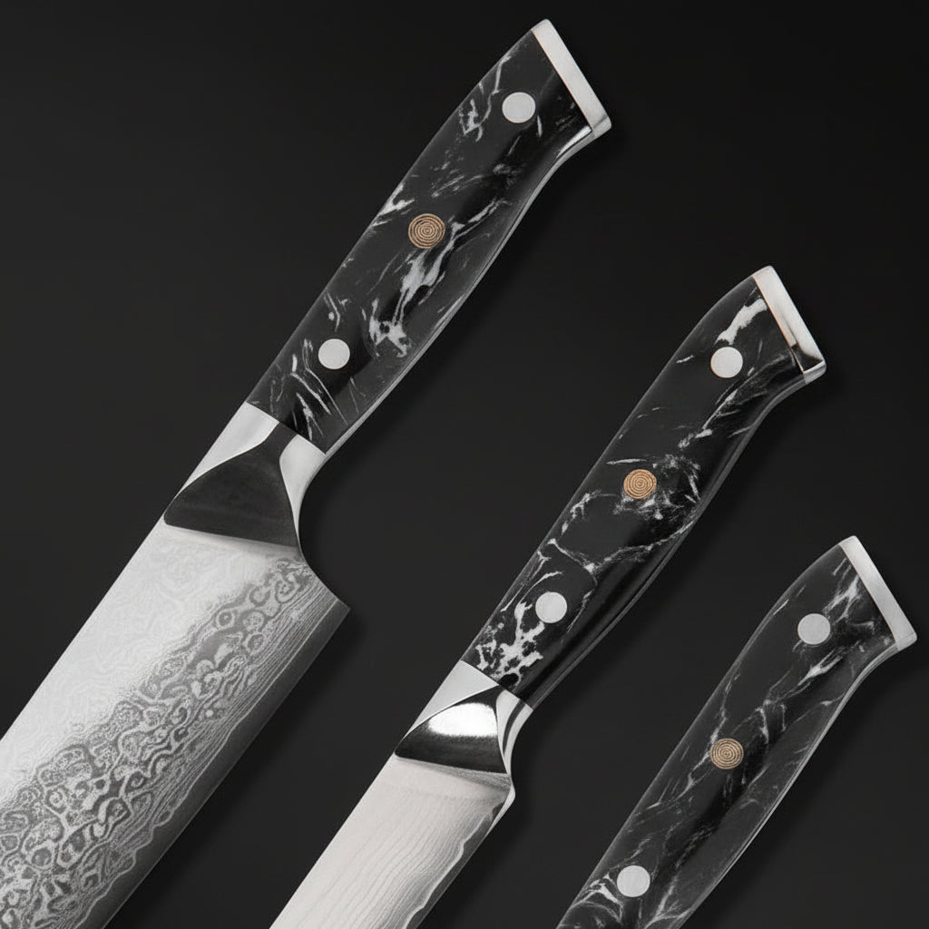 Set de 3 Couteaux Japonais Nagoya | Couteaux de Cuisine Japonais Polyvalents | Kensei Kaizen™