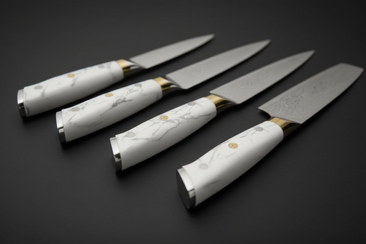 Set de 4 Couteaux Japonais Akashi | Couteaux de Cuisine Japonais Premium | Kensei Kaizen™