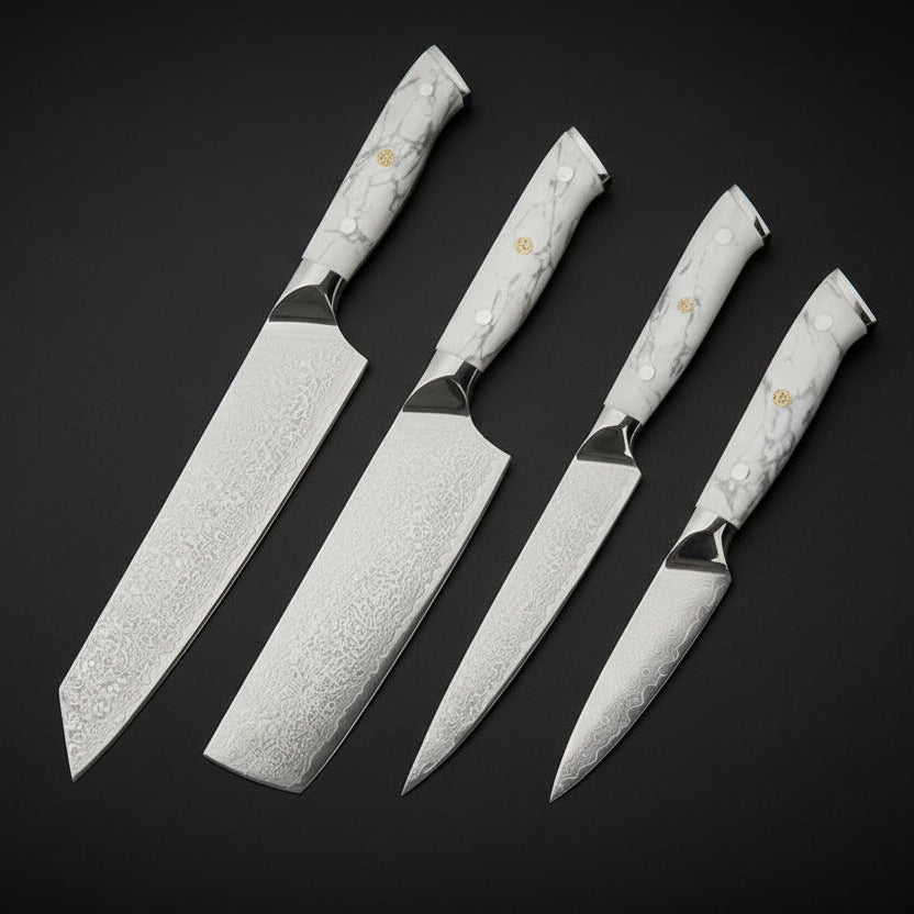 Set de 4 Couteaux Japonais Akashi | Couteaux de Cuisine Japonais Premium | Kensei Kaizen™