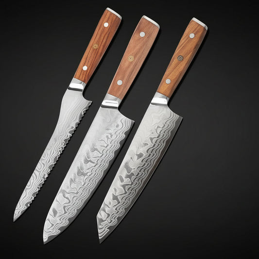 Set de 3 Couteaux Japonais Miyazaki | Couteaux de Cuisine Japonais Premium | Kensei Kaizen