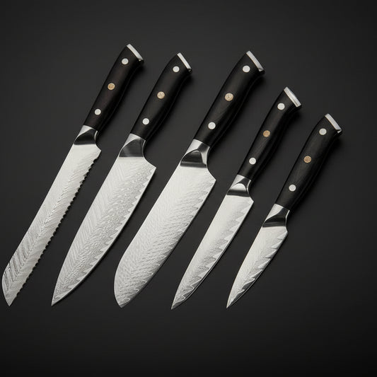 Set de 5 Couteaux Japonais Kimoya | Couteaux de Cuisine Japonais Premium | Kensei Kaizen™