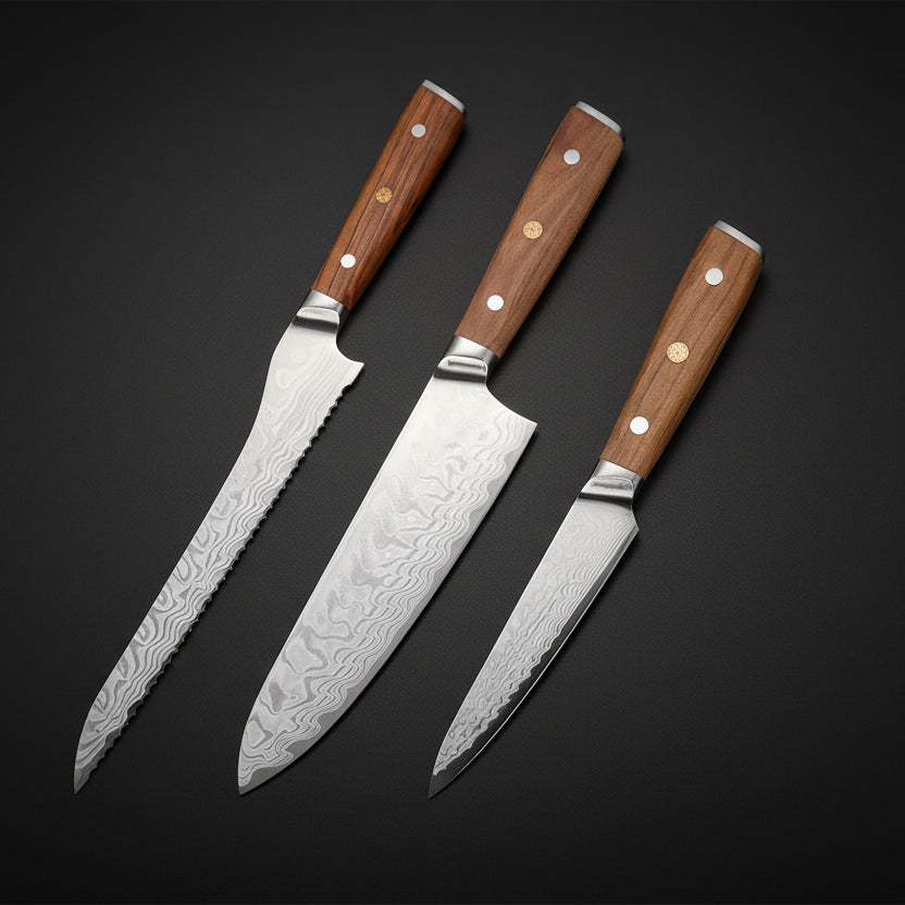 Set de 3 Couteaux Japonais | Collection Miyazaki | Kensei Kaizen™