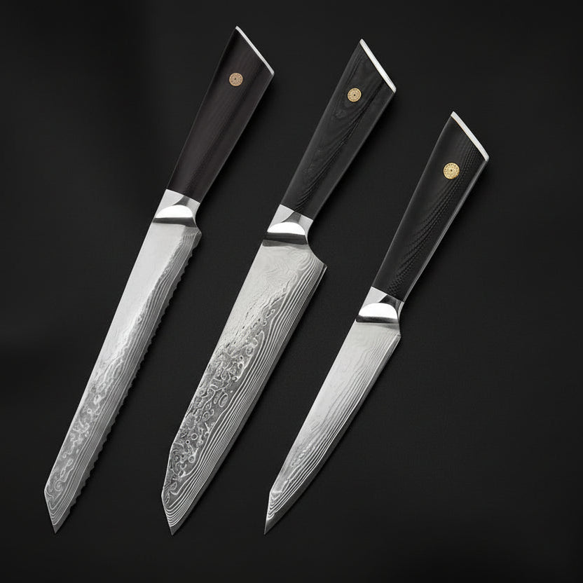 Set de 3 Couteaux Japonais Yoko | Couteaux de Cuisine Japonais Premium | Kensei Kaizen™