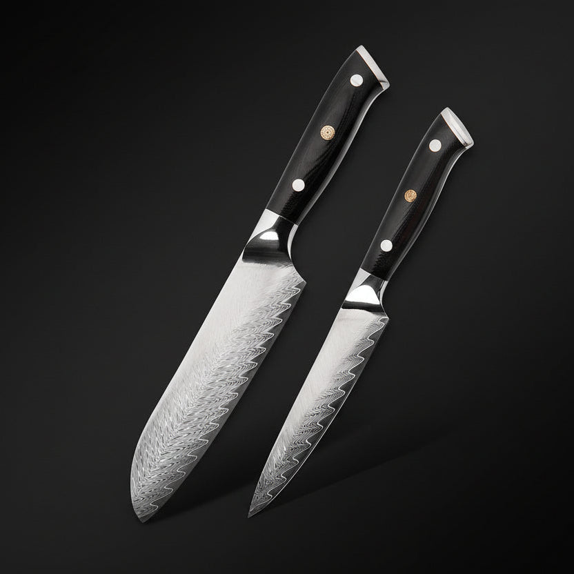 Set de 2 Couteaux Japonais Kimoya | Couteaux de Cuisine Japonais Premium | Kensei Kaizen