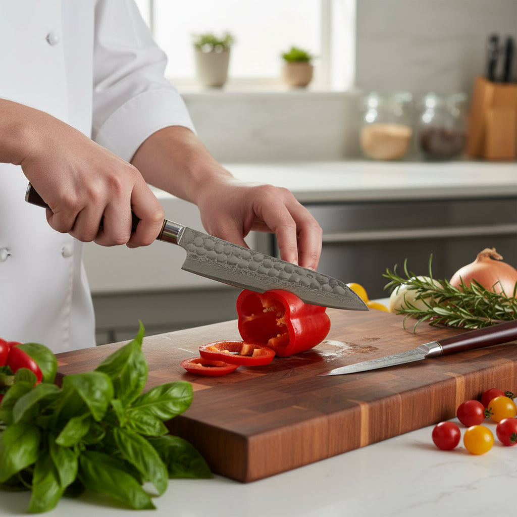 Set Couteaux Japonais Santoku & Utilitaire Sakoma | Couteaux de Cuisine Japonais | Kensei Kaizen