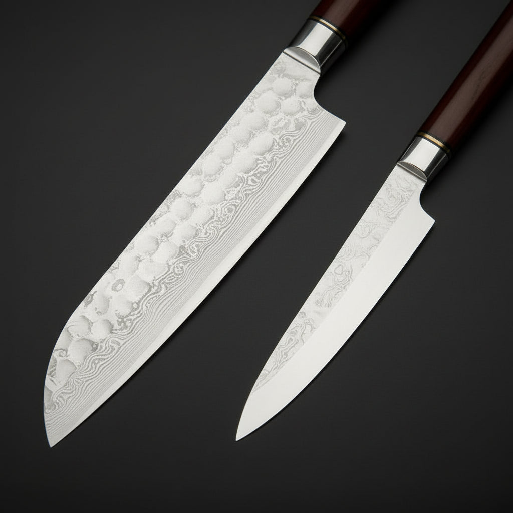 Set Couteaux Japonais Santoku & Utilitaire Sakoma | Couteaux de Cuisine Japonais | Kensei Kaizen