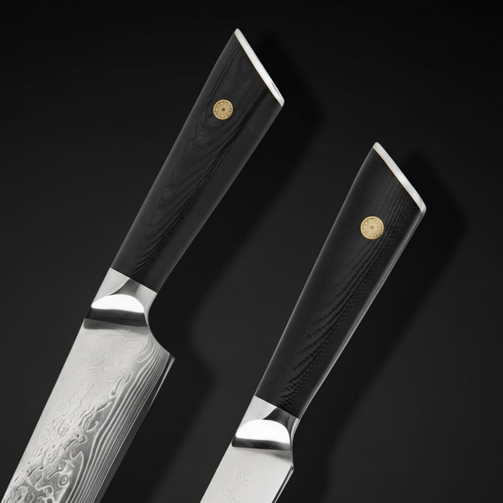 Set Couteaux Japonais Santoku & Utilitaire Yoko | Couteaux de Cuisine Japonais | Kensei Kaizen