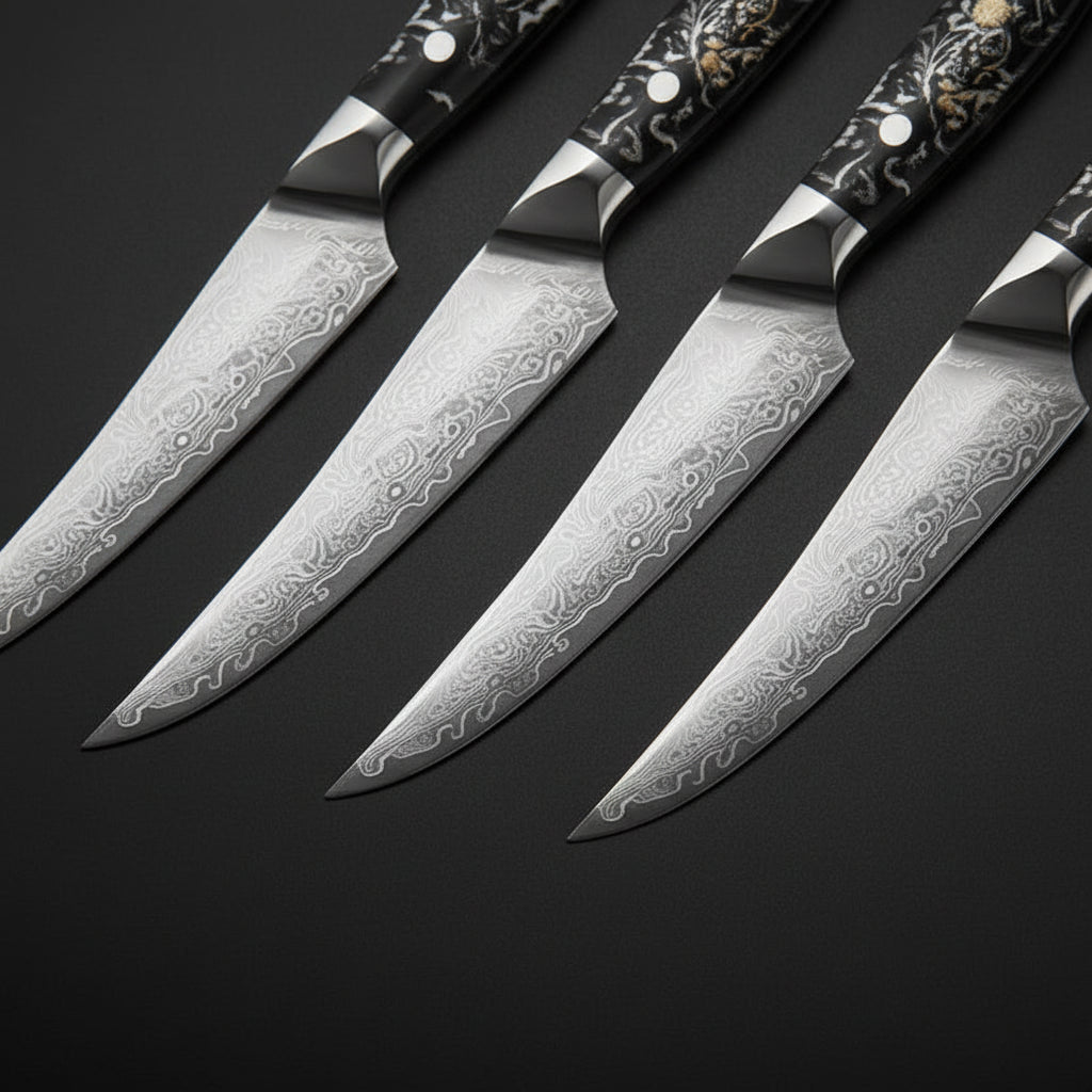 Lot de 4 Couteaux à Steak Nagoya | Couteaux Japonais de Table Premium | Kensei Kaizen™