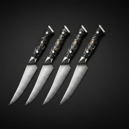 Lot de 4 Couteaux à Steak Nagoya | Couteaux Japonais de Table Premium | Kensei Kaizen
