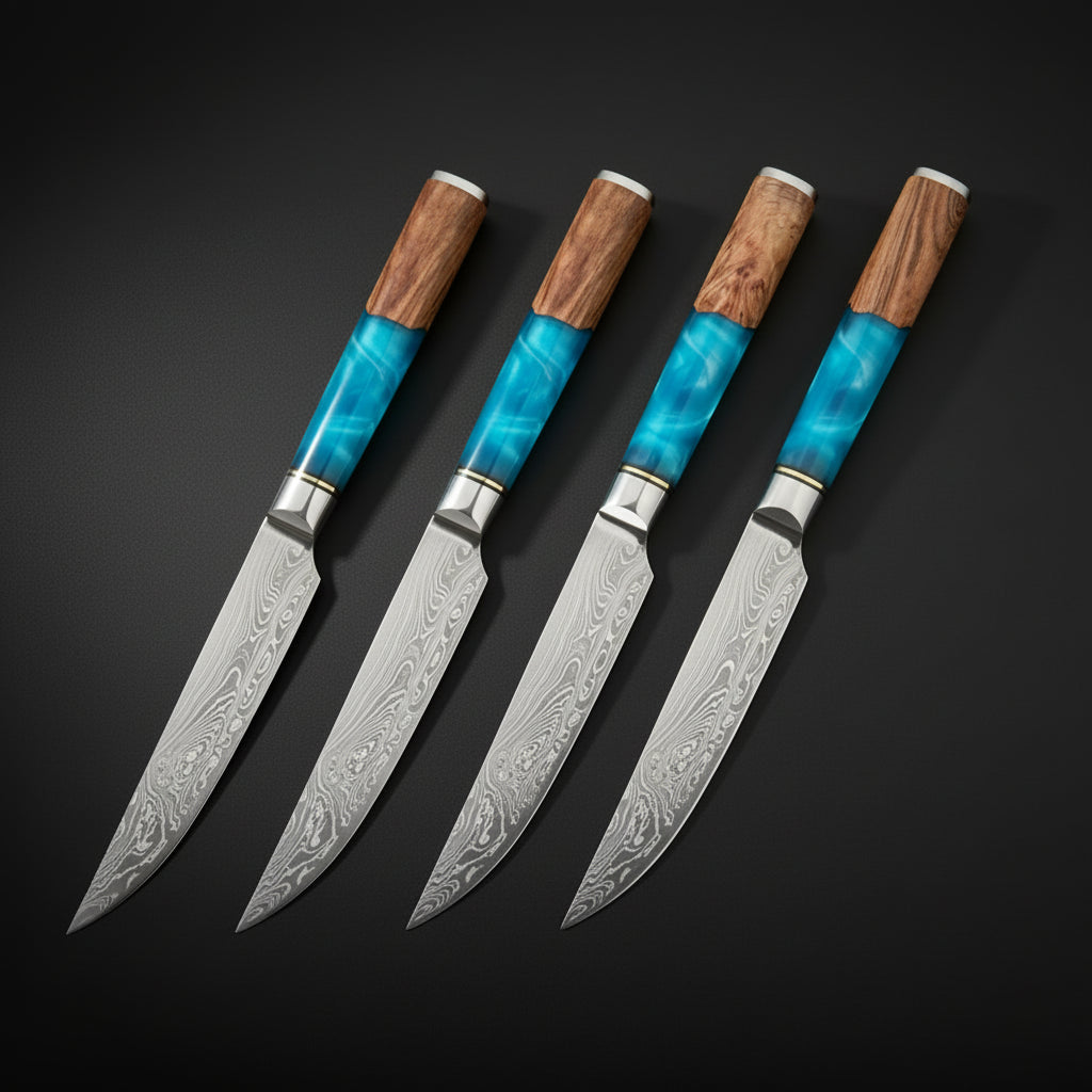 Lot de 4 Couteaux à Steak Niigata | Couteaux Japonais de Table Premium | Kensei Kaizen™