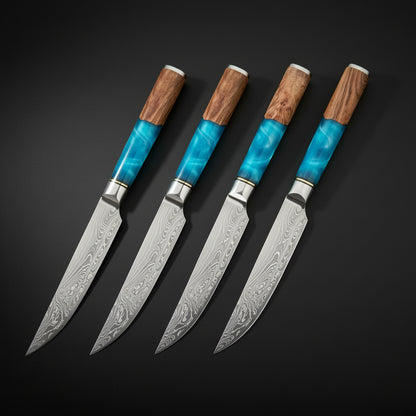 Lot de 4 Couteaux à Steak Niigata | Couteaux Japonais de Table Premium | Kensei Kaizen