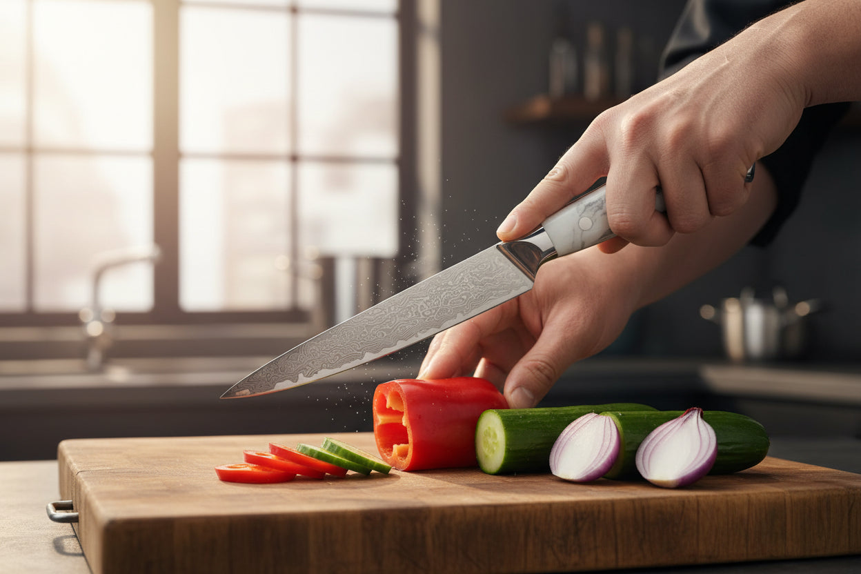 Couteau Japonais Utilitaire Akashi | Couteau de Cuisine Japonais Polyvalent | Kensei Kaizen™