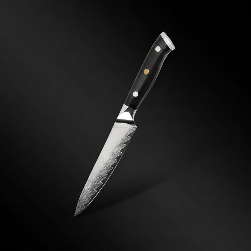 Couteau Utilitaire Kimoya | Couteau de Cuisine Japonais Damas 67 Couches | Ultra-Précis