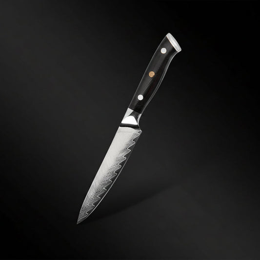 Couteau Utilitaire Kimoya | Couteau de Cuisine Japonais Damas 67 Couches | Ultra-Précis