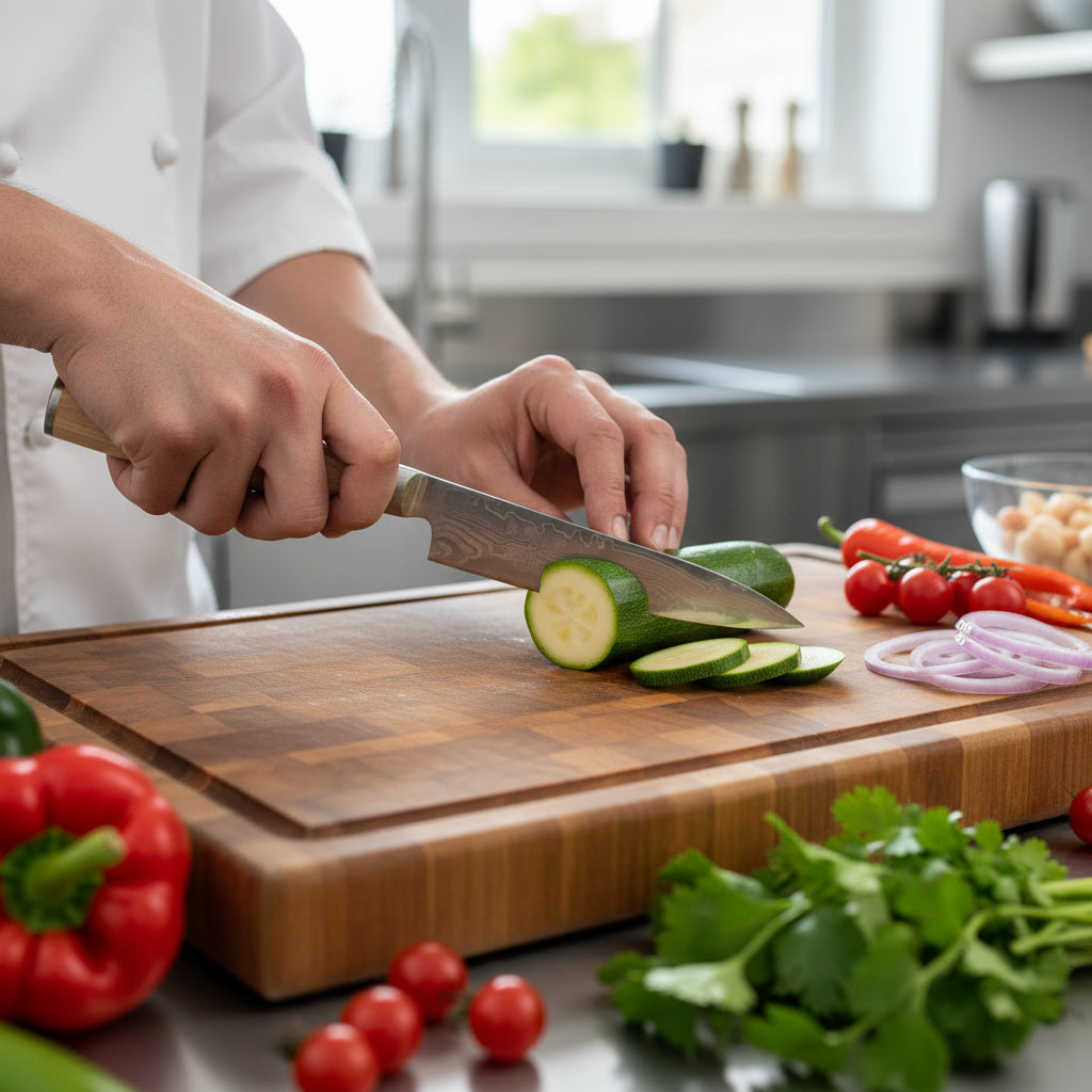 Couteau Japonais Utilitaire Matsu | Couteau de Cuisine Japonais Damas 67 Couches | Ultra-Précis