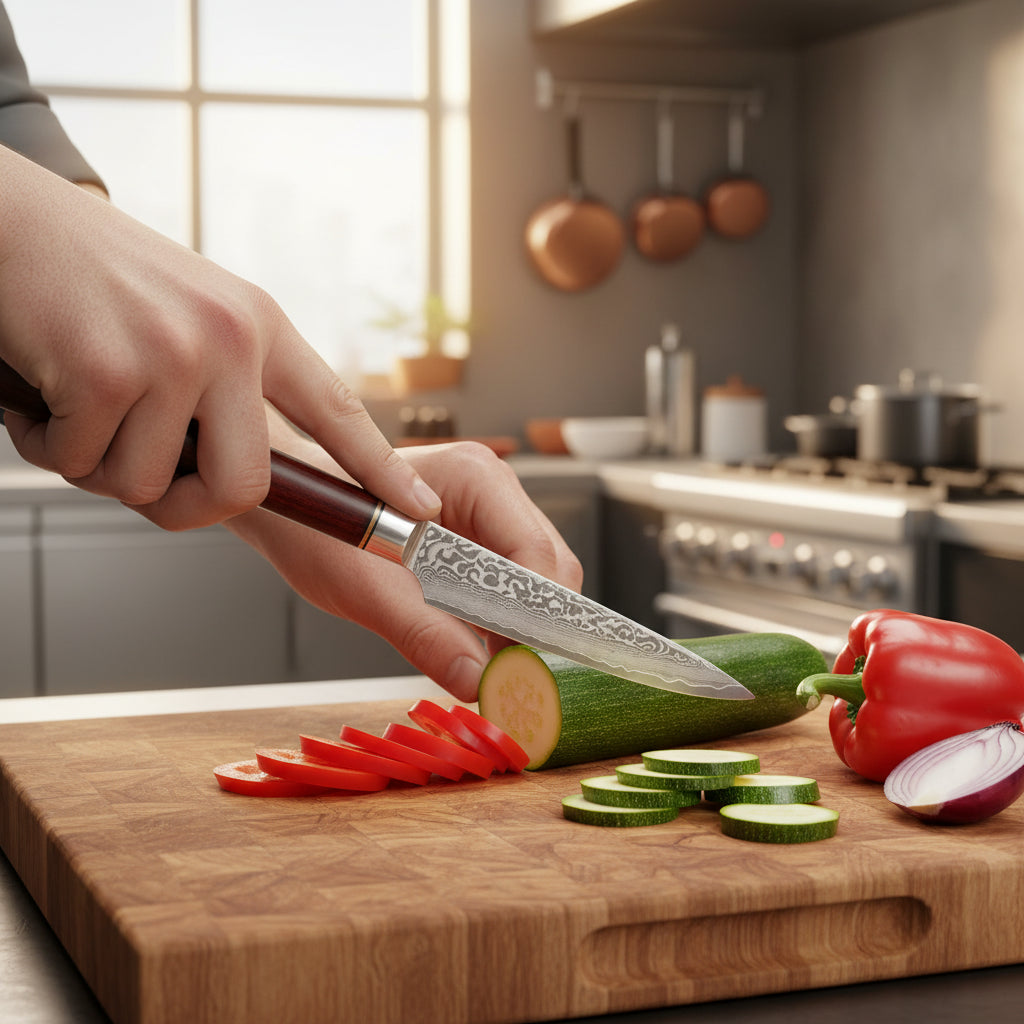 Couteau Japonais Utilitaire Sakoma | Couteau de Cuisine Japonais Polyvalent | Kensei Kaizen™